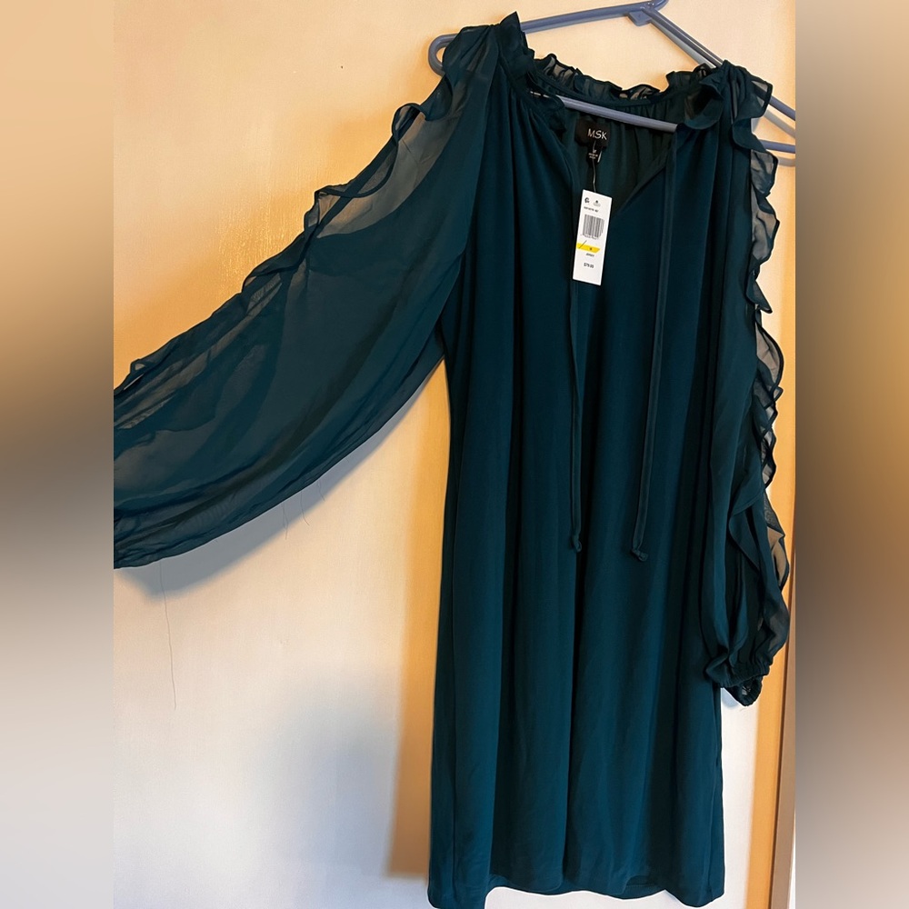 MSK Teal Long Sleeve Dress